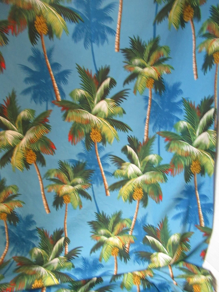 Trendex  Blue Hawaiian Tropical TREES  Cotton Fabric Paradise    35" X43"  NEW - Image 2 of 4