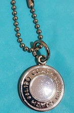 Coach Silver-Tone Round Est 1951 Logo Purse Charm Hang Tag