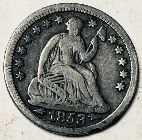 1853 Seated Liberty Half Dime with Arrows - 90% Silver Coin XF++ Choice 20262002