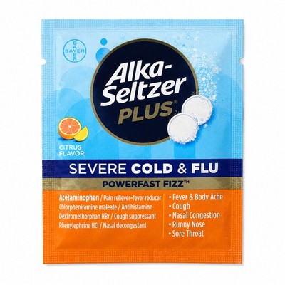 20x Alka Seltzer Plus Severe Cold Flu Medicine Relief Tablets Bulk Lot New 2ct