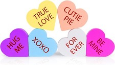 Valentine's Day Wooden Heart Table Decorations Signs Hearts Tiered Tray Blocks