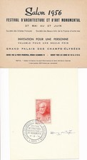 France 1954 N°992 sculpteur Antoine Bourdelle signé graveur Cheffer + invitation