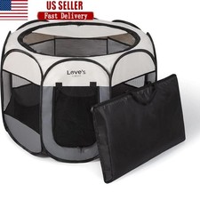Portable Dog Playpen Indoor Outdoor Foldable Pet Tent Easy Setup Travel Case New