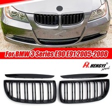 Pair Gloss Black Double Slat Kidney Grille Grill For Bmw 3 Series E90 E91 05-08 Pair Gloss Black Double Slat Kidney Grille Grill For Bmw 3 Series E90 E91 05-08