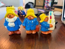 SET OF PADDINGTON BEAR Vintage ORNAMENTS EDEN TOYS INC 1978 Japan , Rare Set