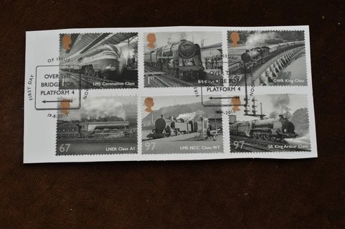 GB 2010 Great British Railways, Commemorative Stamps On Piece, Used ex FDC