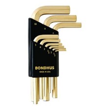 Bondhus 38299 - Set 9 GoldGuard Finish Hex L-Wrenches 1.5-10mm - Short - 1EA
