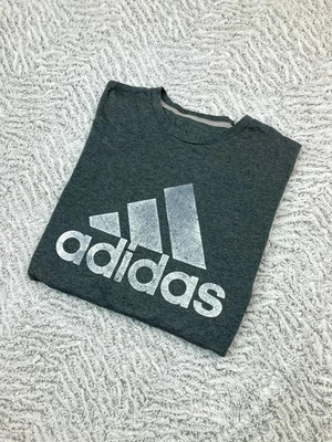 T-shirt Adidas gris Vintage à logo imprimé taille L homme #610 - Photo 1/4