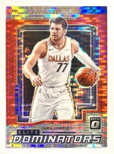 2021-22 Optic Luka Doncic Red Pulsar Elite Dominators Prizm Refractor SP 17 Rare