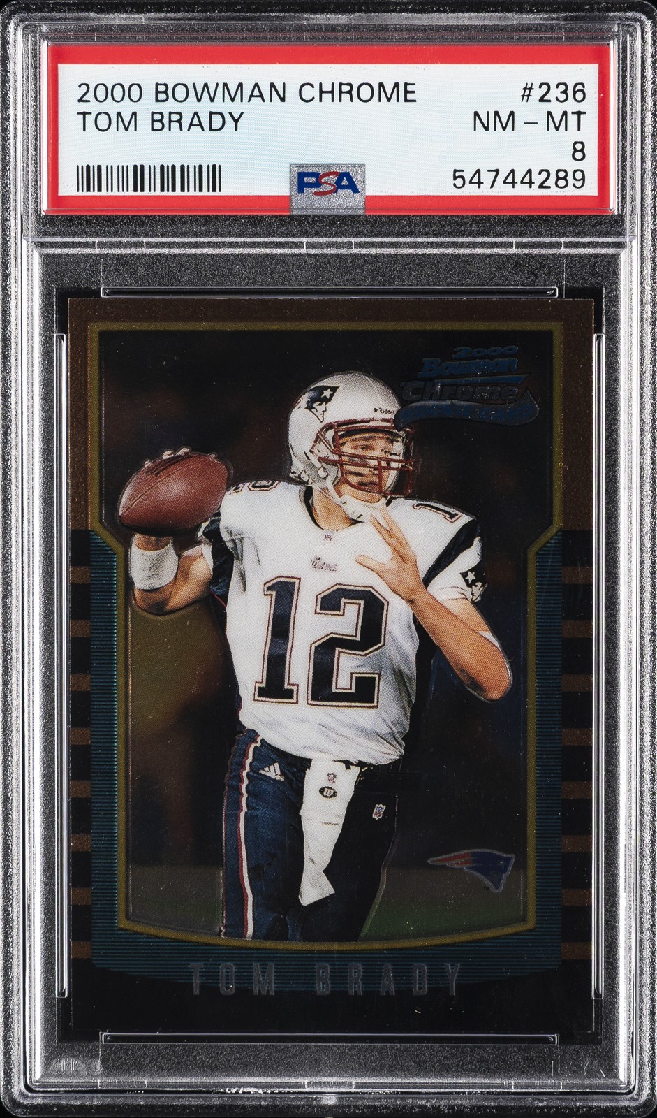 2000 BOWMAN CHROME #236 TOM BRADY ROOKIE RC PSA 8