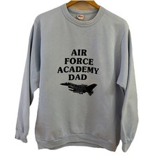 VTG 90s Air Force Academy Dad Sweatshirt Men's Size L Light Blue Military USA