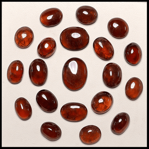 Lot 20 Pcs Natural Hessonite Garnet Untreated 10mm-15mm Oval Cabochon Gemstones - Picture 13 of 14