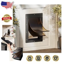 Medium Plastic Dog Door, Never Rust, Double Magnetic Flaps, 45lb Pets