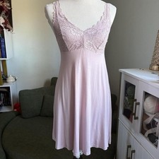 light pink lace slip dress chemise, lingerie, sleepwear v-neck, sleeveless, S