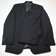 Kenneth Cole Awearness 46L 38x34 Black Stretch Wool Mens Jacket Pants Suit