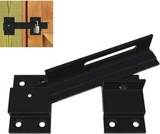 Flip Gate Latch Lock with Padlock Hole, Aluminum Alloy Adjustable Door Latch Bar