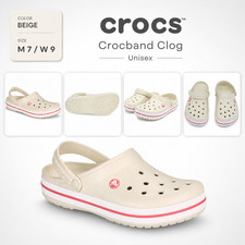 Crocs Unisex Crocband Clog Beige Casual Slip On Comfort Sandals 7M - 9W