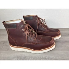  SuperLamb DZO Men's Brown Leather Work Boots 10.5 Wide (EEE) Soft Toe- NWOB