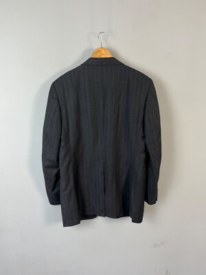 ジャケット SAINT LAURENT GREY WOOL BLAZER Yves Saint Laurent YSL Vintage Classic Men Grey Wool Striped