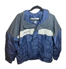 VTG. COLUMBIA MENS BUGABOO 3-IN-1 INTERCHANGE SKI COAT / JACKET GRAY NAVY~LARGE