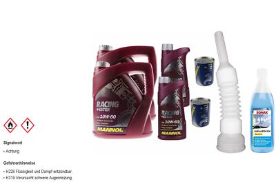 10L MANNOL Motoröl SAE 10W-60 RACING+ESTER inkl. Additiv Auslaufschlauch