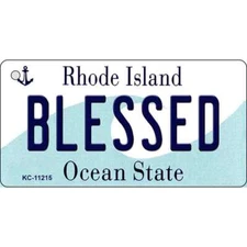 Blessed Rhode Island License Plate Tag Novelty Key Chain KC-11215