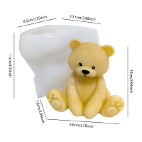 3D Bear Shape Silicone Molds Non-Stick Fondant Mould Candle Molds Cake Making - Picture 4 of 11