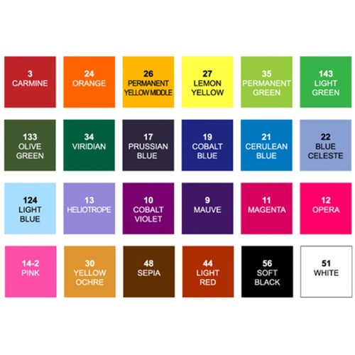 SHINHAN Professional Poster Color Paint 40ml Jar 24 Color Set - A Type - Picture 2 of 2