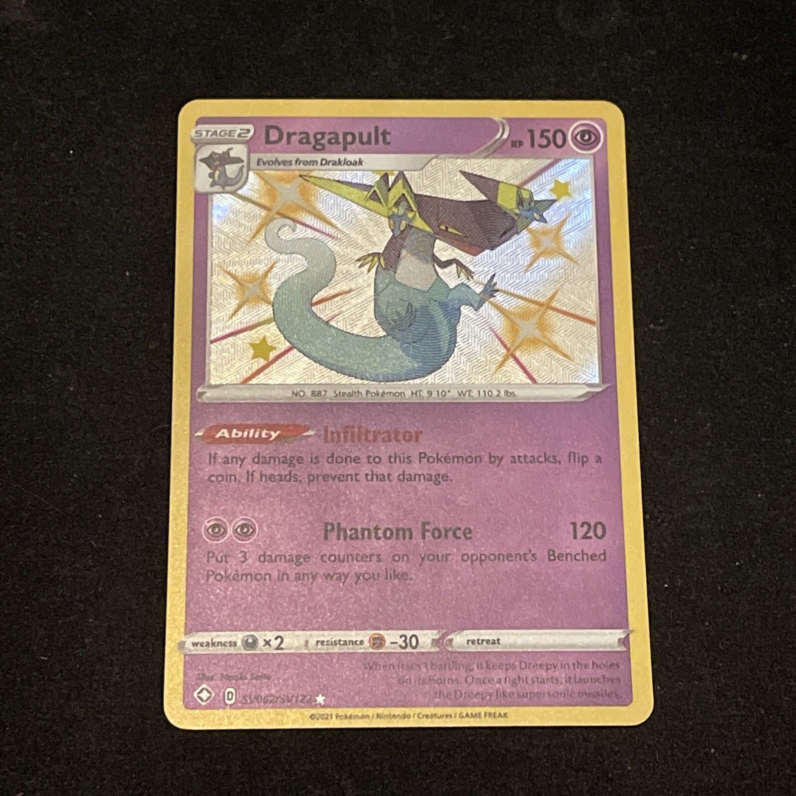 Dragapult - SV062/SV122 Shining Fates SHINY Holo Rare Pokemon - NM/MINT