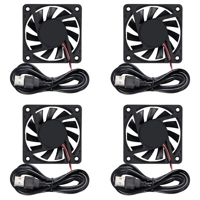 4Pcs DC 5V USB 6010 Lüfter 3D Drucker 60x60x10 Bürstenloser Lüfter 60mm für Make