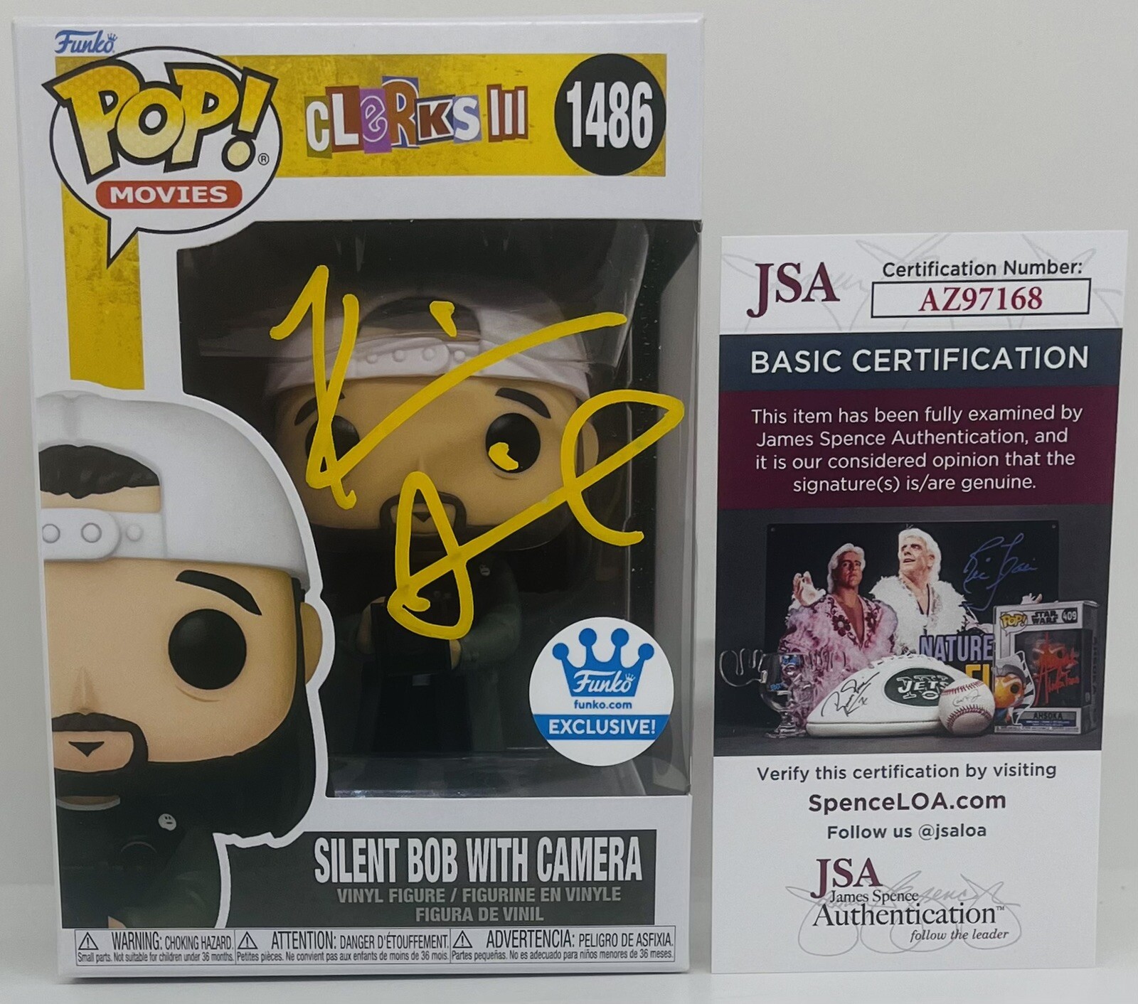 KEVIN SMITH Autographed Signed SILENT BOB WITH CAMERA FUNKO POP FIGURE CLERKS III JSA COA 