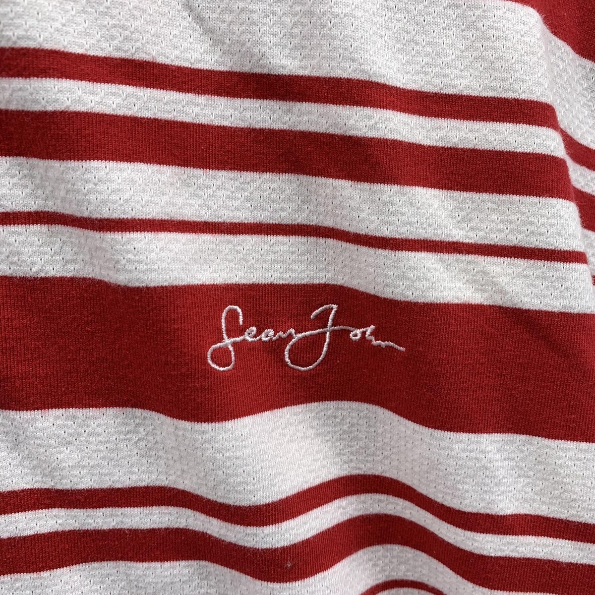 SEAN JOHN  ノースリーブ　サイズXL   USA製 Sean john Polo Shirt Men XXL Red White Striped Outdoors