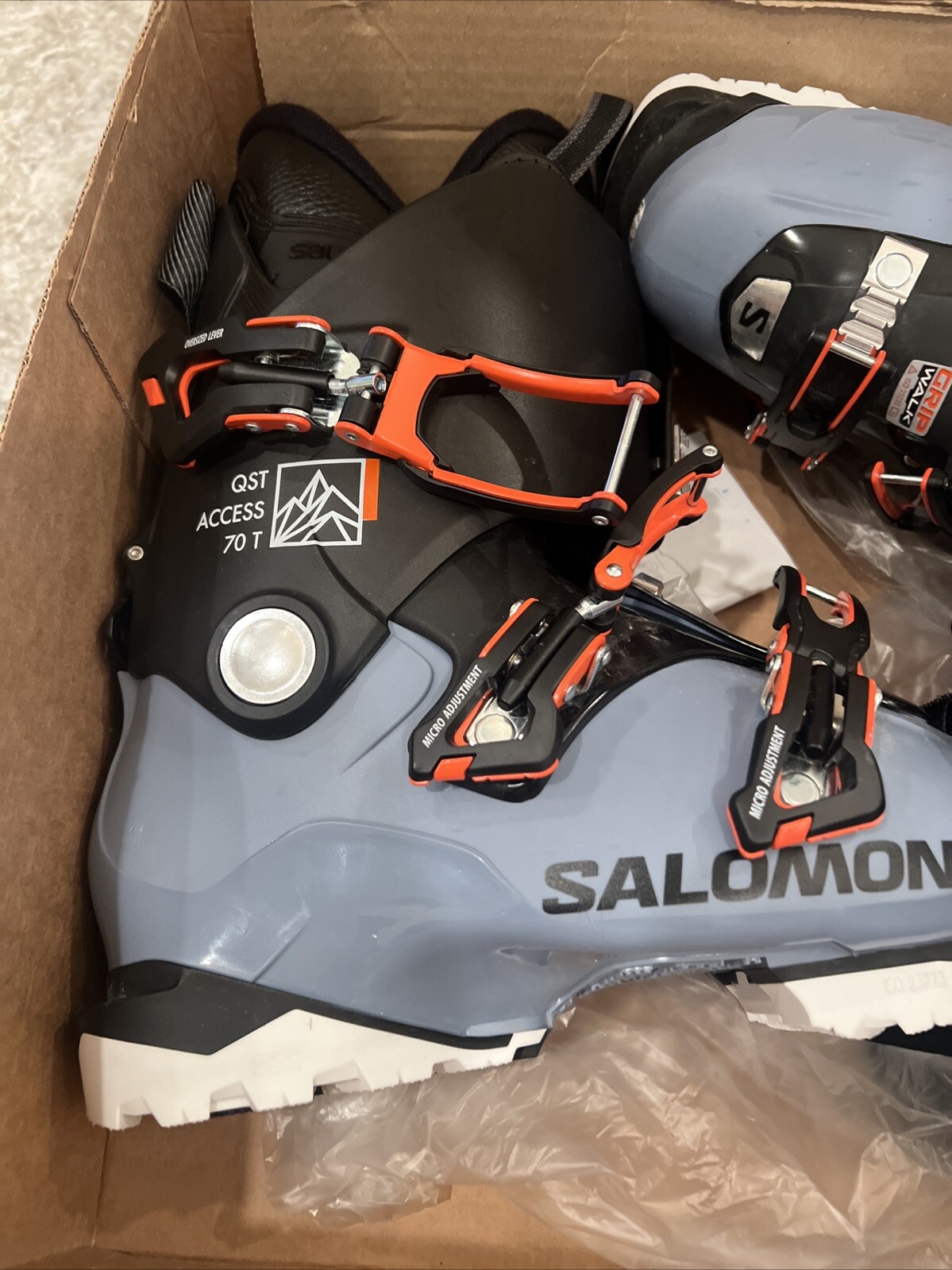 Scarponi da sci da neve Salomon Cooper blu nero ragazzo taglia 24 24 5 indossati una volta