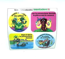 VINTAGE MENTADENT SERIES STICKERS 80s educational stickers set new #lp