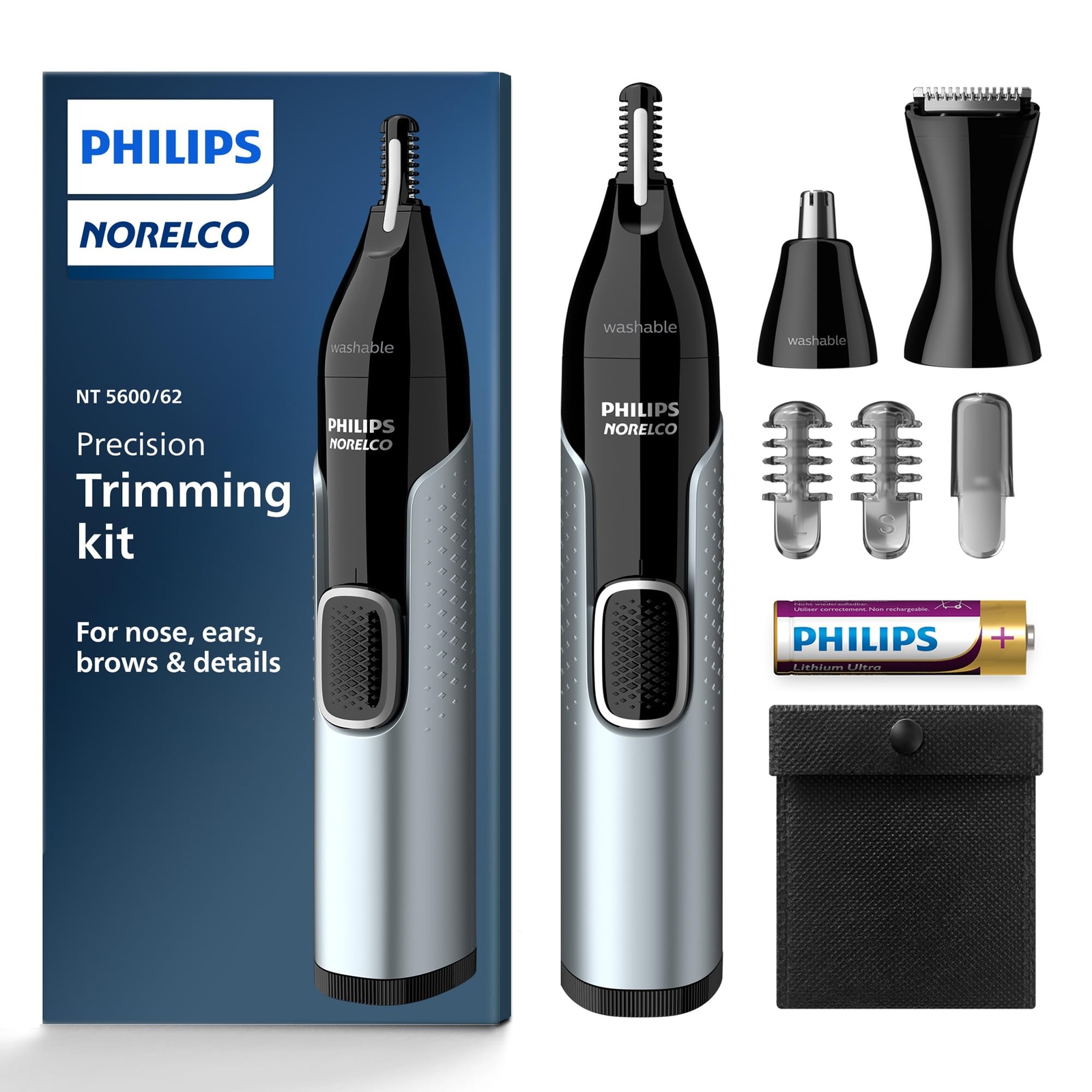 Nose Ear Eyebrow Trimmer Kit NT5600/62 with Precision Blades