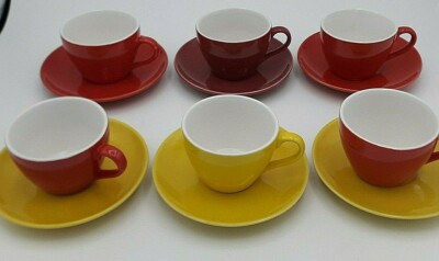 6er Set Kaffeetassen Porzellan verschiedene Farben Bitossi Home *84562