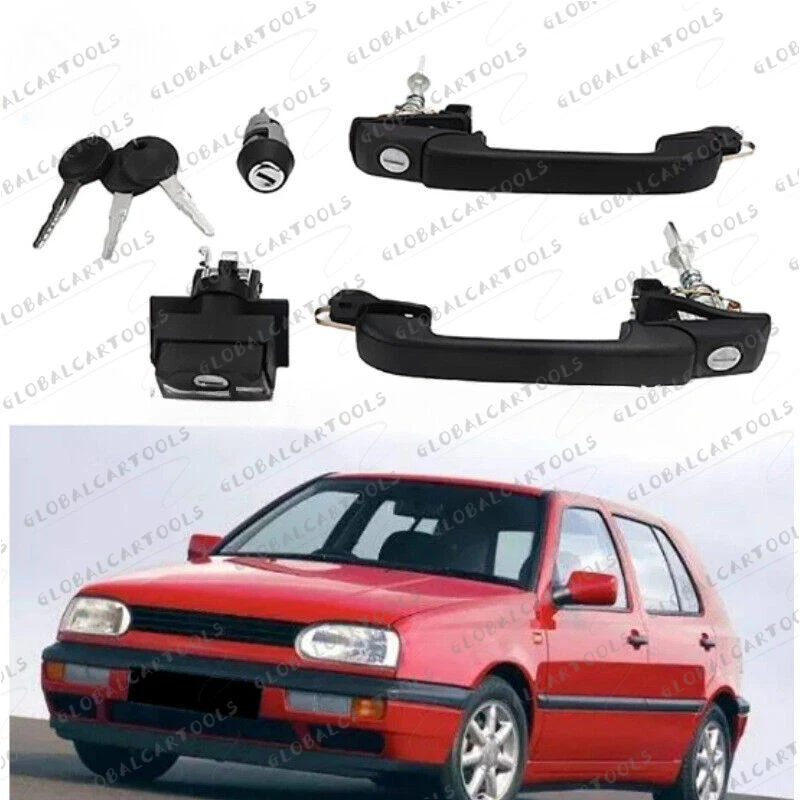 Sistema de bloqueo de puerta de coche kit de bloqueo de manija de puerta compatible con Golf Mk3 1H0837207B Foto 2 de 4