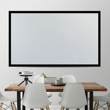 130" Aluminum Fixed Frame 16:9 Projector Screen White Glass Fiber Home Theater