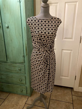 LAUREN RALPH LAUREN, STRETCHY, SLEEVELESS, LINED, RUCHED, SHEATH DRESS, 10