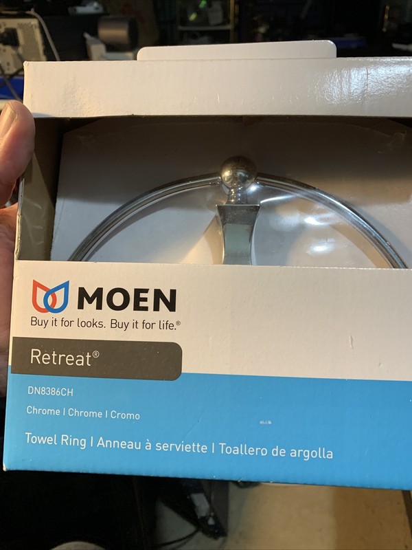 Moen Retreat DN8386CH Chrome Towel Ring