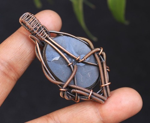 Dainty Abalone Shell Handmade Copper Wire Wrap Pendant Jewelry Gift For Her N11 - Foto 5 di 10
