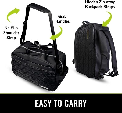 Kenneth Cole Reaction Duffle Bag Backpack Convertible Black Travel Laptop  NWT