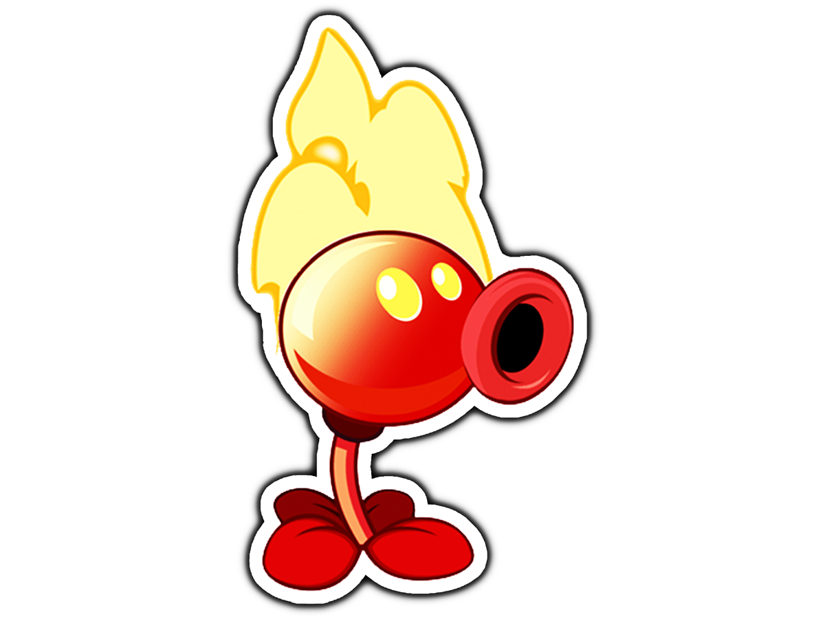 peashooter cigarette smoking that fat one : r/PlantsVSZombies Primal Peashooter Plants Zombies Sticker