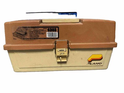VINTAGE Plano Tackle Box Model 6303 Tier Fold Out Tray Fishing Made in  USA