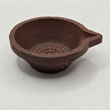 Handmade Clay Mud Oil Lamp DIYA Daily PUJA Festival Religious INDIA 3" Diameter 