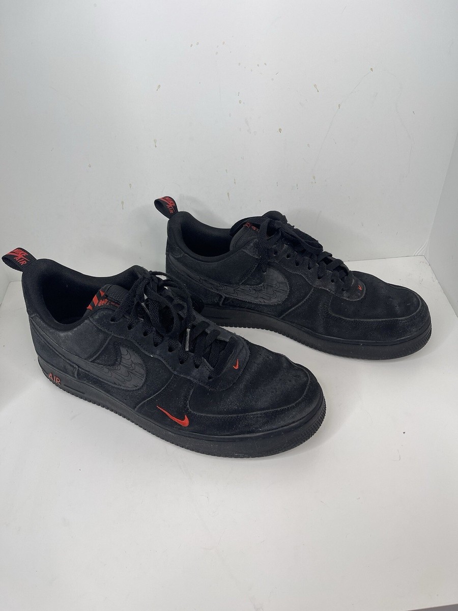 Nike Air Force Low Men's Size 13 Multi-Swoosh Black suede