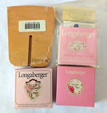 4 Longaberger Basket Accessories - Hope Tie-Ons & Wood Divider All New