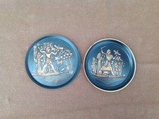2 Vintage Brass Copper Egyptian Plates 