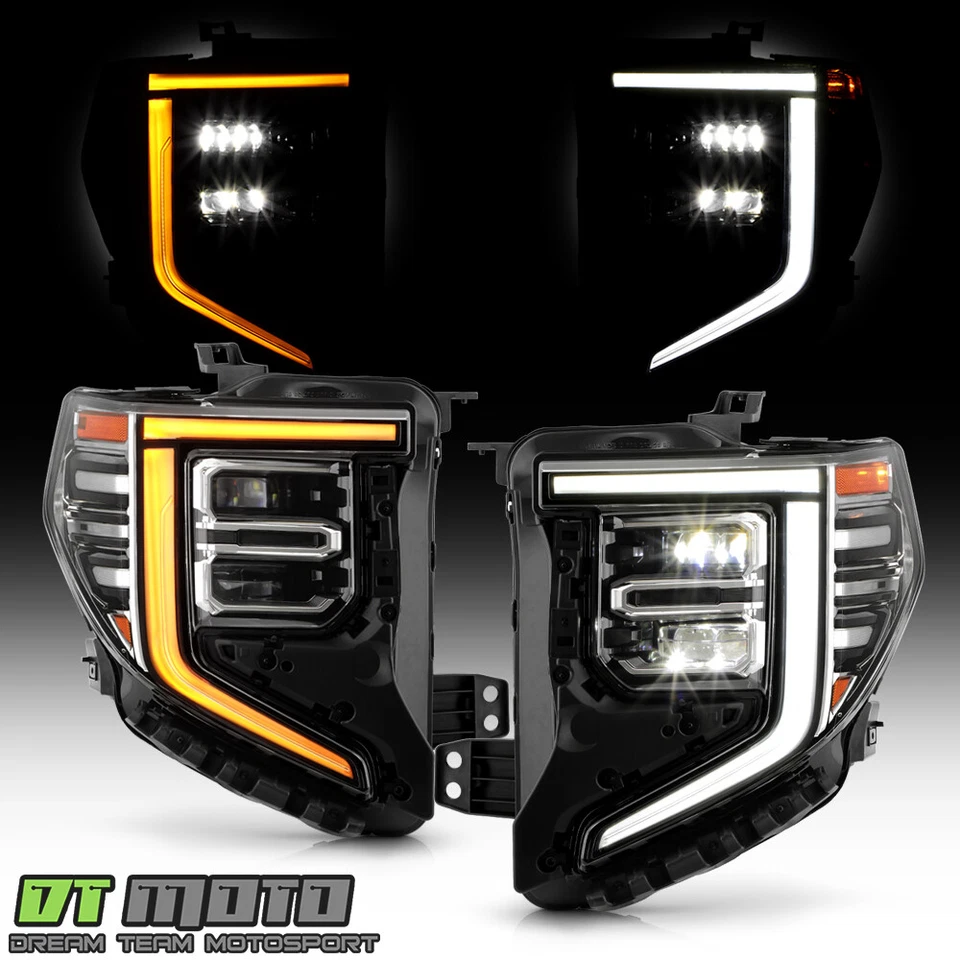 Faros LED completos bisel cromado para GMC Sierra 1500 2022 2023 2024 Foto 2 de 4