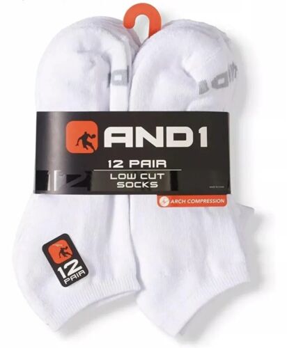 AND1® Calze Uomo Taglio Basso Confezione da 12 "ARCH COMPRESSION~Tacco e Punta Rinforzati" - Foto 8 di 9